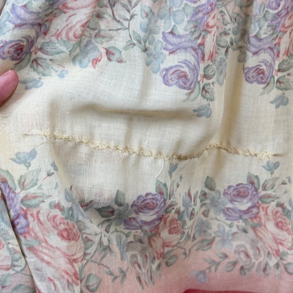 VTG 70s Prairie Dress 6 Maxi Long Sleeve Floral Tiered Cottage Milkmaid Fairy - Picture 7 of 14